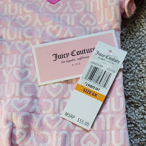 Juicy Couture Light Pink Kids Pajama Set - Picture 2 of 8